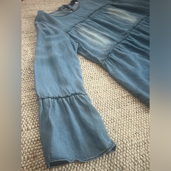 Blue Rain Size Large Denim Long Sleeve Top - Picture 6 of 11